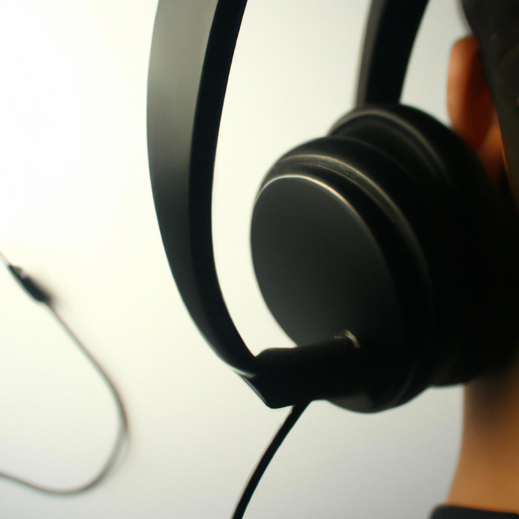 Person using headphones, streaming audio